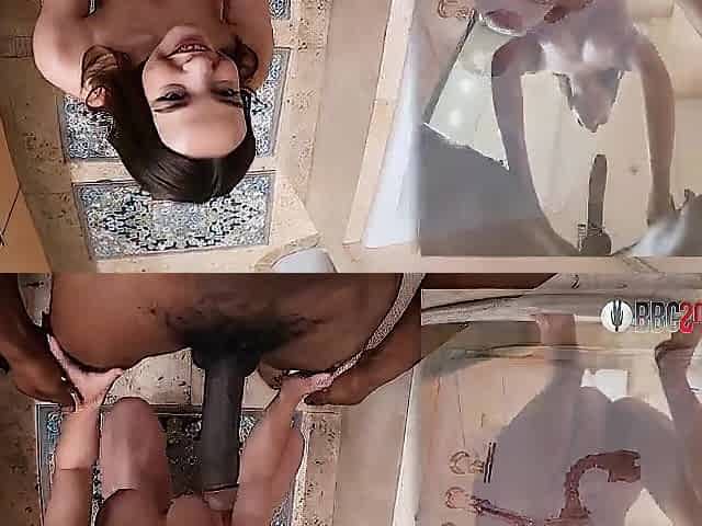 White Hotty With Large Natural Breasts Presses A Footlong BBC In Her Butt