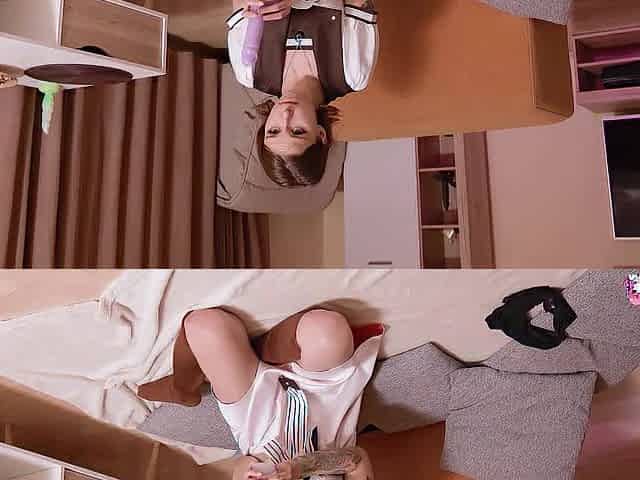 Brunette hair screw doll,My School Life masturbates with a purple toy.