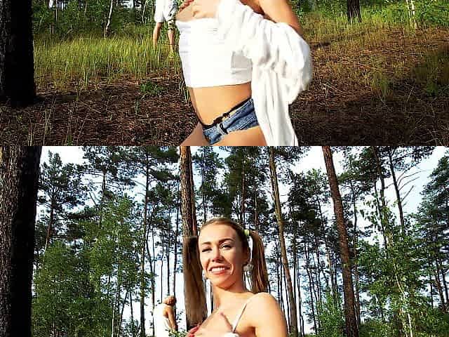 A walk in the Woods with my step Sister led to Anal screw