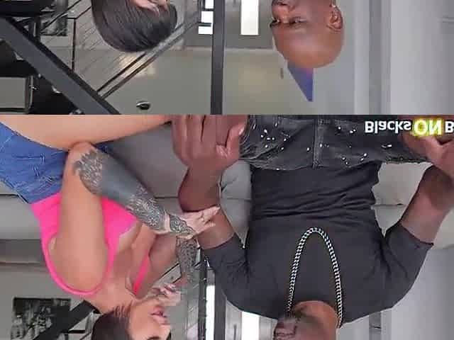 Breasty mother i'd like to fuck sucking tech boyz ebony ramrod