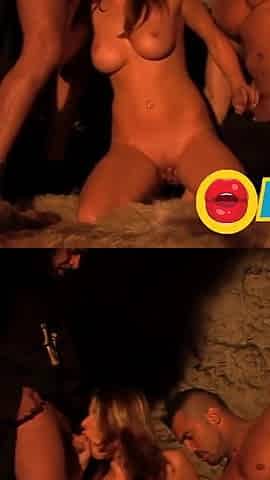 Anal craving brunette with big tits has a threesome