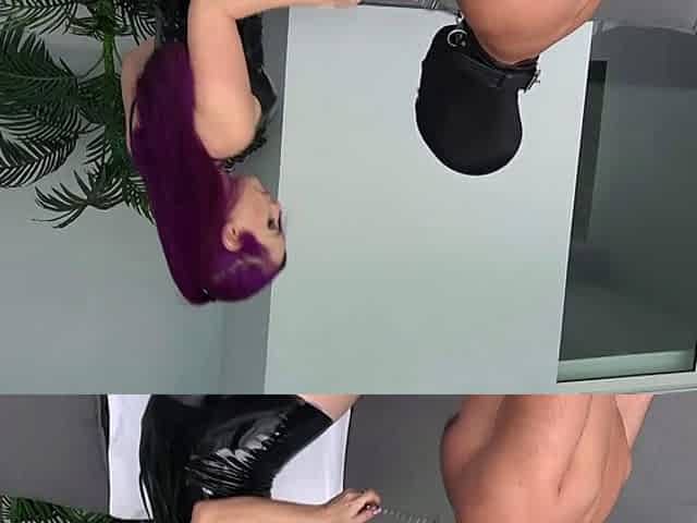 Brunette Lipstick Fetish Tease CFNM