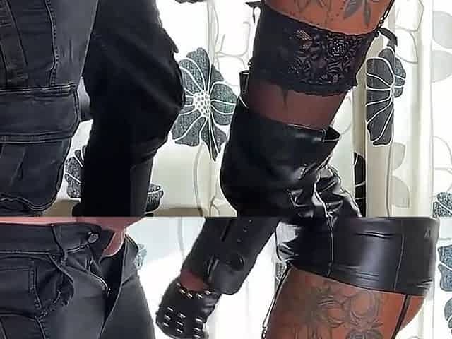 Blowjob & Cum in Mouth in Full Leather Gear