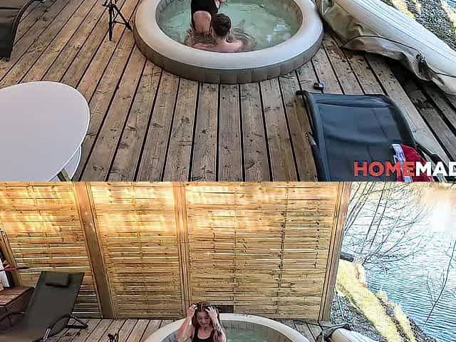 HomemadeXXX - Moist Olivia Sparkle Dicked in Outdoor Jacuzzi Tub in Weekend Cottage