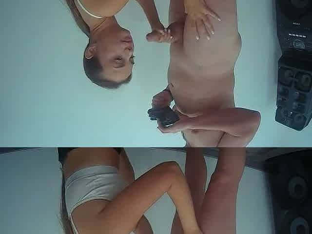 The wang Goes From Her Lips to Her Cheek
