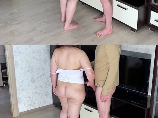 An old woman called for aid to move her wardrobe and asked to work on her butt