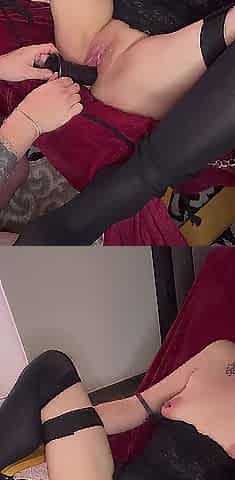KirbyRed - 2 large dildos in my vagina