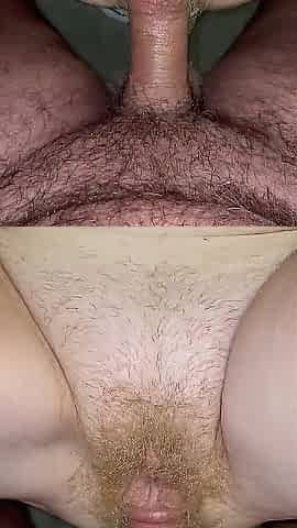 Fucking And Cumming On Wifes Hairy Blonde Pussy