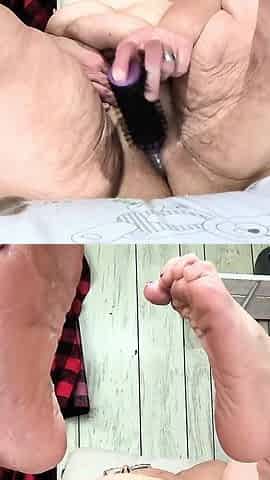 Brushing That Hairy Pussy and Cumming Kinky Hussy
