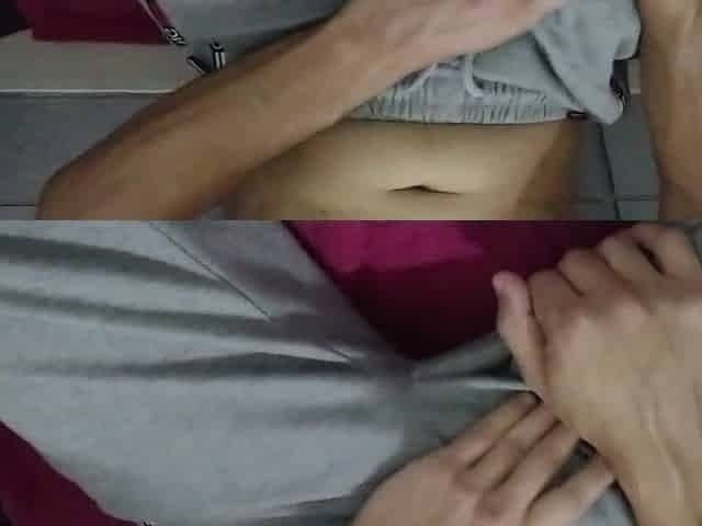 Great tugjob with the almost all intensive ejaculation after exercise