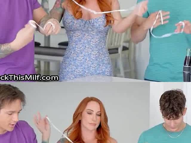 Big Tits Redhead MILF And Her Stepsons Have A Threeway sex
