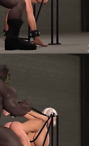 Black guy plays with a super hot college girl in cuffs in prison
