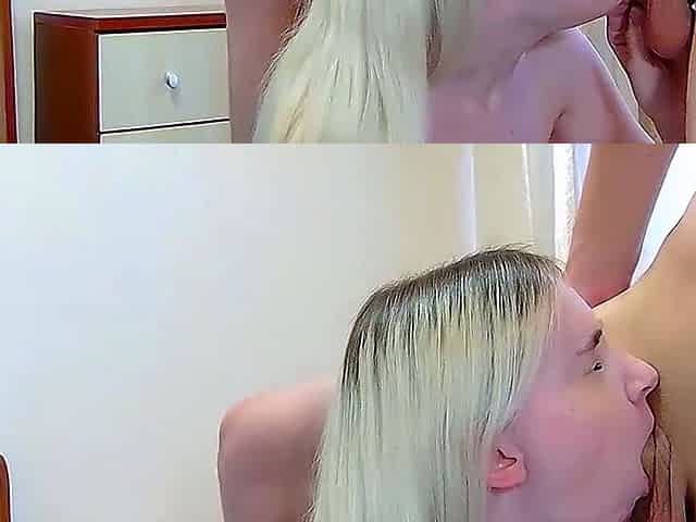 Hot teen blonde gets load of cum on tits after hard pounding