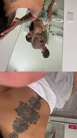 Sex in the Airport Bathroom with the Busty Asian Yasmina Khan
