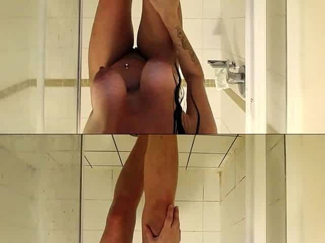 Big boobed Memphis masturbates in a bodystocking