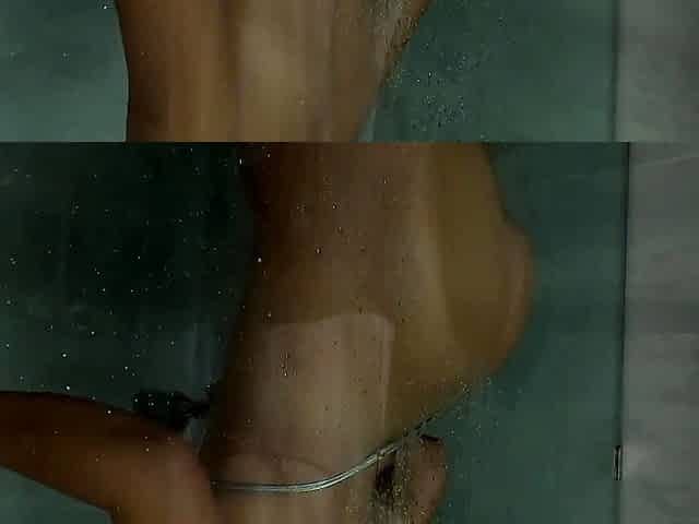 Sanya Booty Girl Shower Twerk in a Silver Slingkini Video