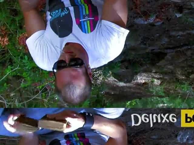 Real sexy large boobs floozy fucked in the jungle