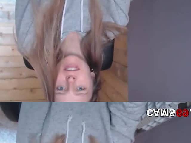 Russian Girl with Blue Eyes Shows Body on Webcam - Teen