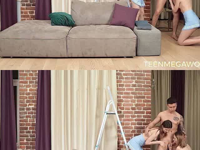 Teens 18+ Funky Town & Una Fairy Arousing 3some Orgy