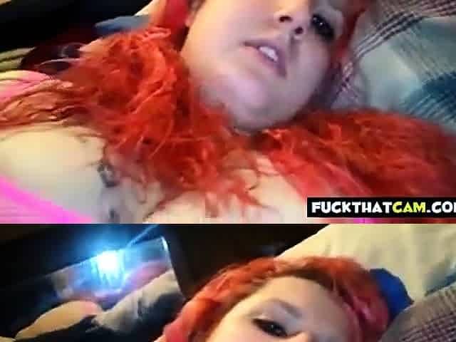 Redhead Plays with Dildo - Big Tits Amateur Webcam Solo