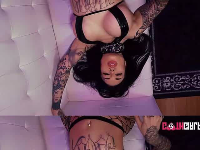 Tattooed Gothic Chick Gets Drilled