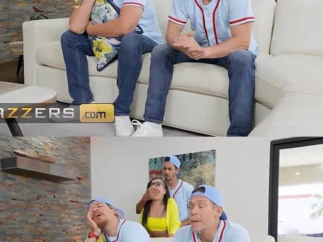 BRAZZERS - Hawt Teen Summer Col Always Wanted To Be Double-Teamed by 2 Large Baseball Players