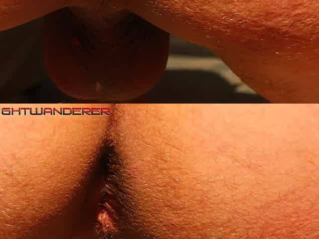 inserting an booty-plug into the butt