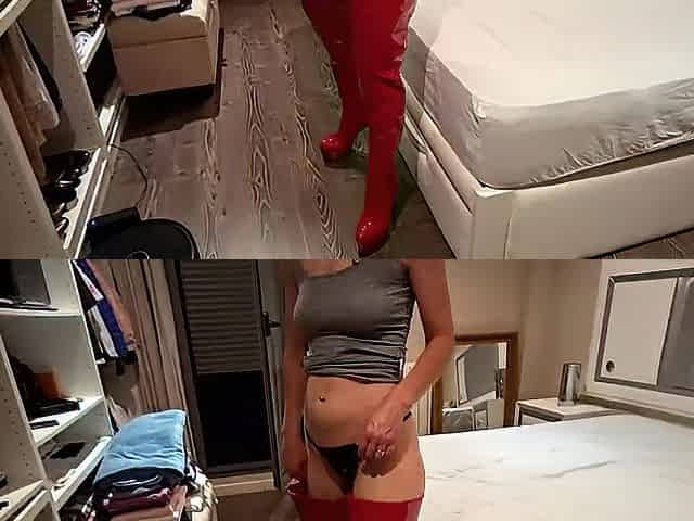 Haunch high red boots suking rod cum and proceed