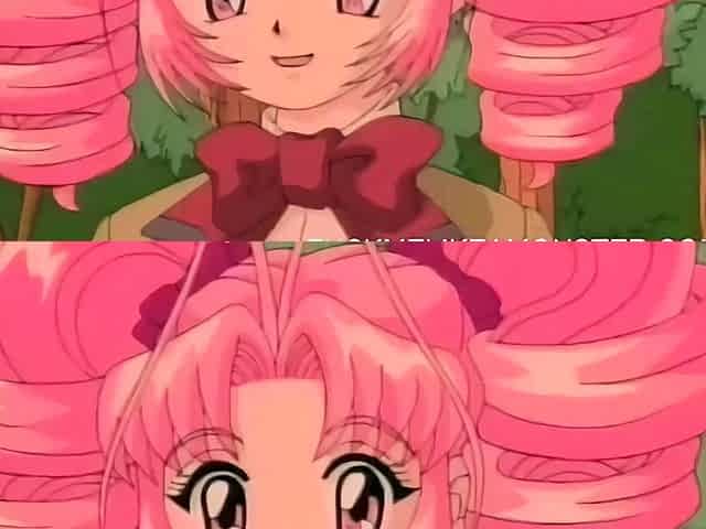 Slutty anime teen with big tits