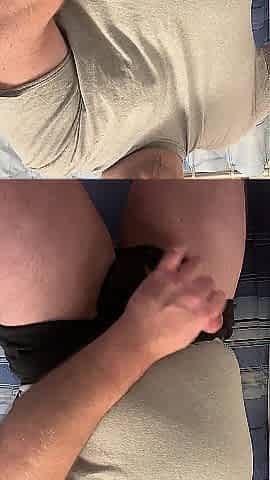 Ebony underclothing jacking off thru fly