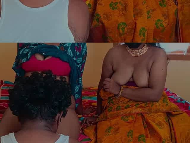 Family Girls Enjoying Lesbian Threesome