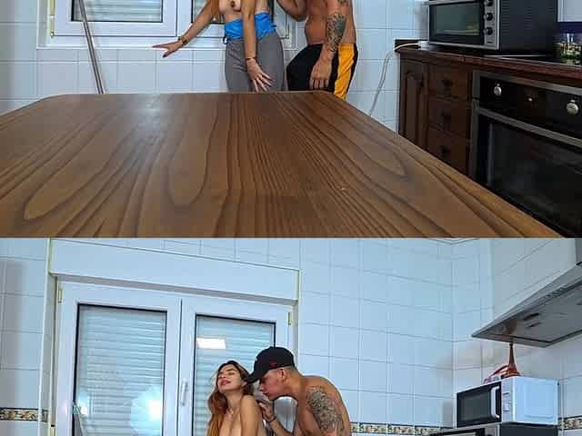My Best Friend's Wife Fucks Her Secretly From Him in His Own Kitchen Fucks This Slut Very Rich