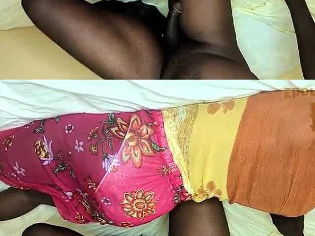 An Afro maid receives a surprise visit in her room