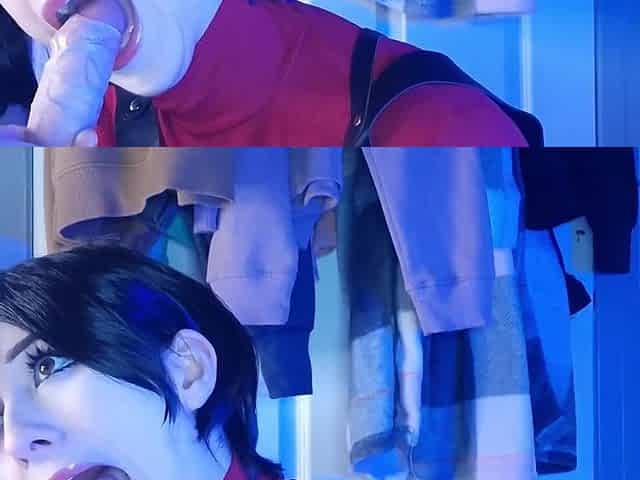 Ada wong uses Leon for sex, gives footjob and pounds large oiled butt