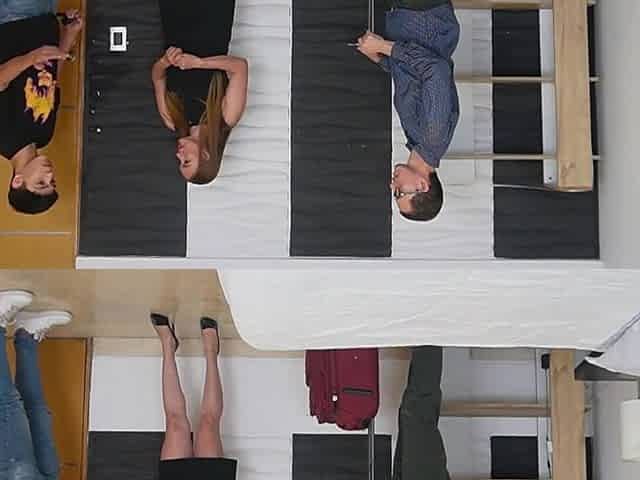 A tricky young gentleman fucks in ass a fellow traveller's wife till cuckold was napping in the bed next to them