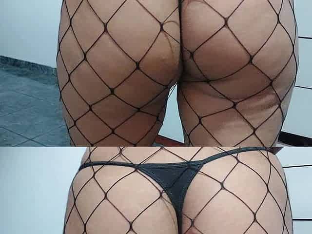 Moving My Big Ass in Thong and Fishnet Stockings