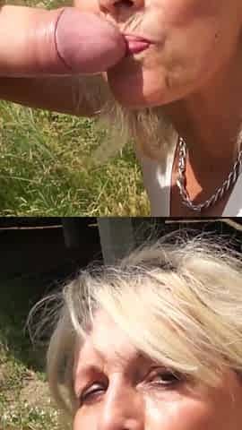 Classy old milf sucking cock