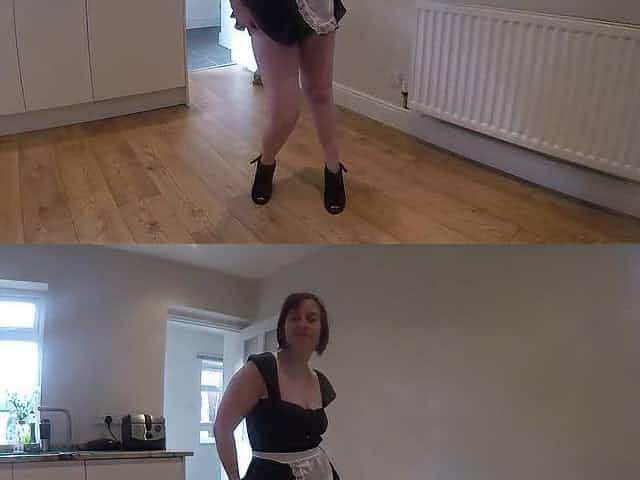 Dancing in French Maids uniform and G string