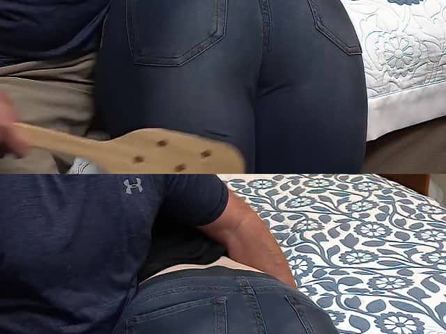Paddle for a round brunette butt and punishment