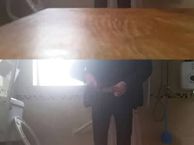 Very slender slim hunk has a quick jerk off after coming home