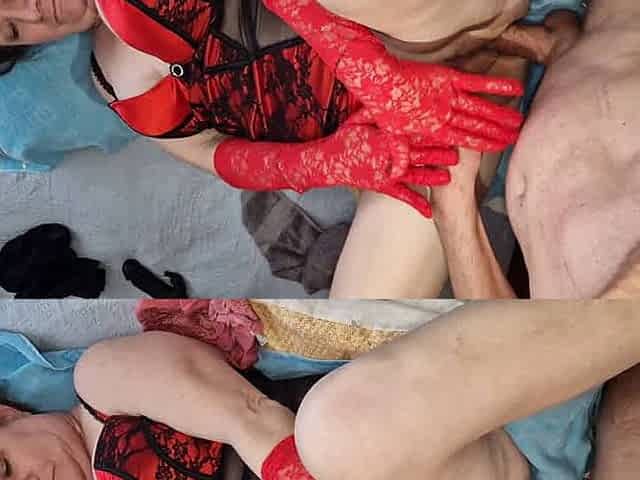 Sexy lingerie babe anal