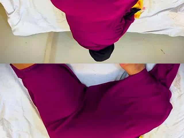 Lebanese Hot Maid Rest My Bed & I See Her Big Ass with Puffy Butt & Start Masturbation