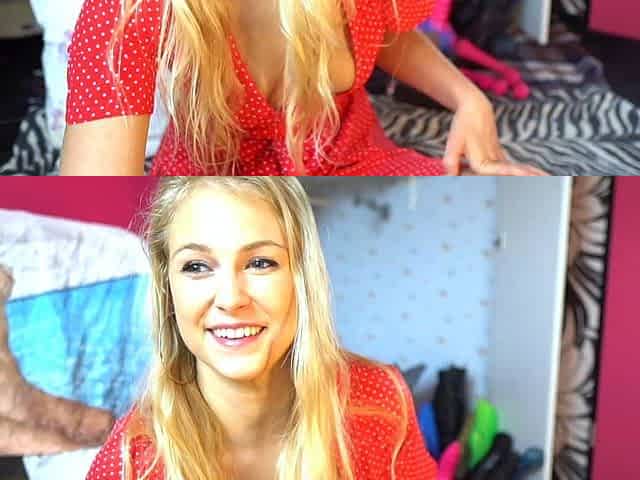 Cute amateur brunette naughty in solo jerking show on camera