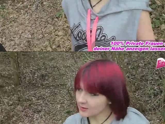 Lustful public bang with redhead