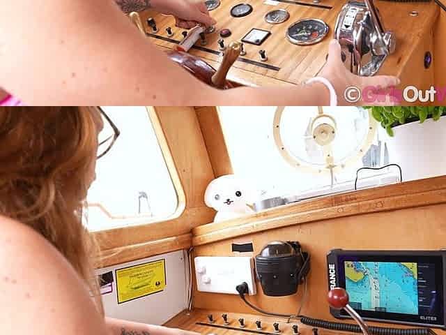Hot Busty Amateur Chick with Hairy Pussy and Armpits Masturbates in Her Yacht