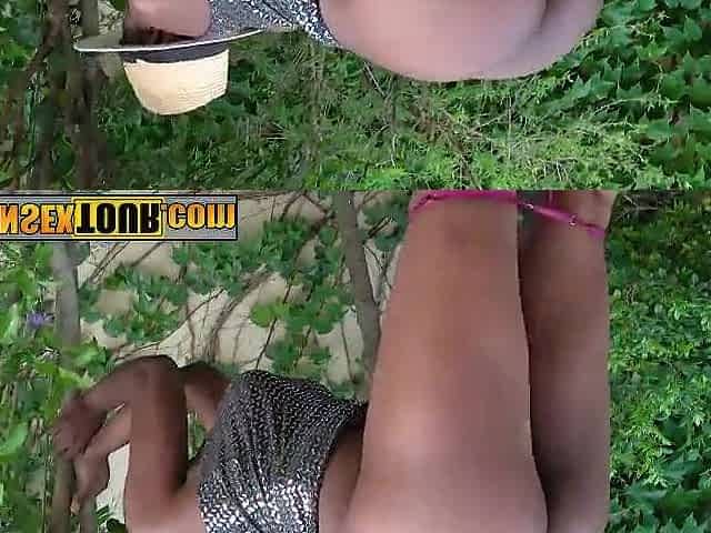 Bubble booty Afro teen enjoyed coarse sex and knelt for a sloppy oral