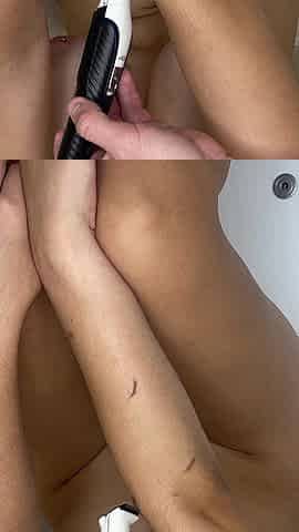 Hairy Model Shaves Her Arms with a Trimmer and a Razor! Little Female Secret!