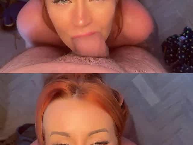 POV Oral & Facial in the Kitchen During the time that Doing Chores