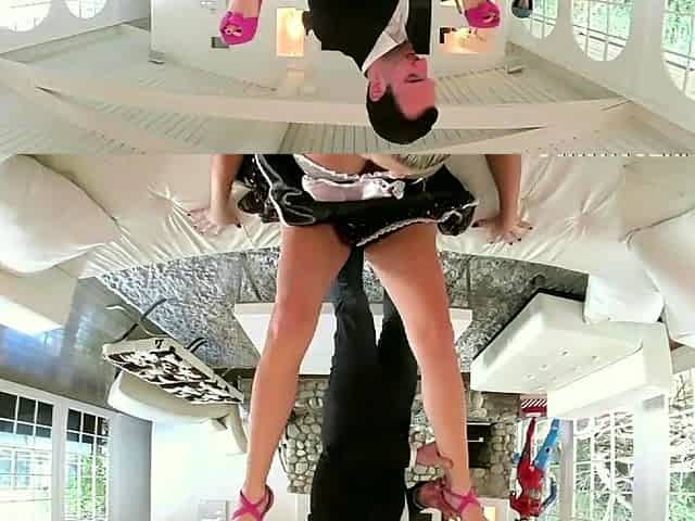 Flirty Maid Enjoys FFM Threesome