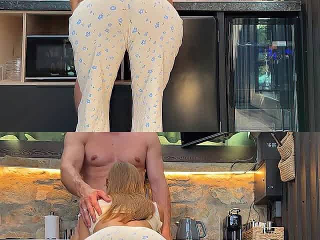 The large-booty playgirl didn't have time to cook. A large dong is much more excellent than breakfast.
